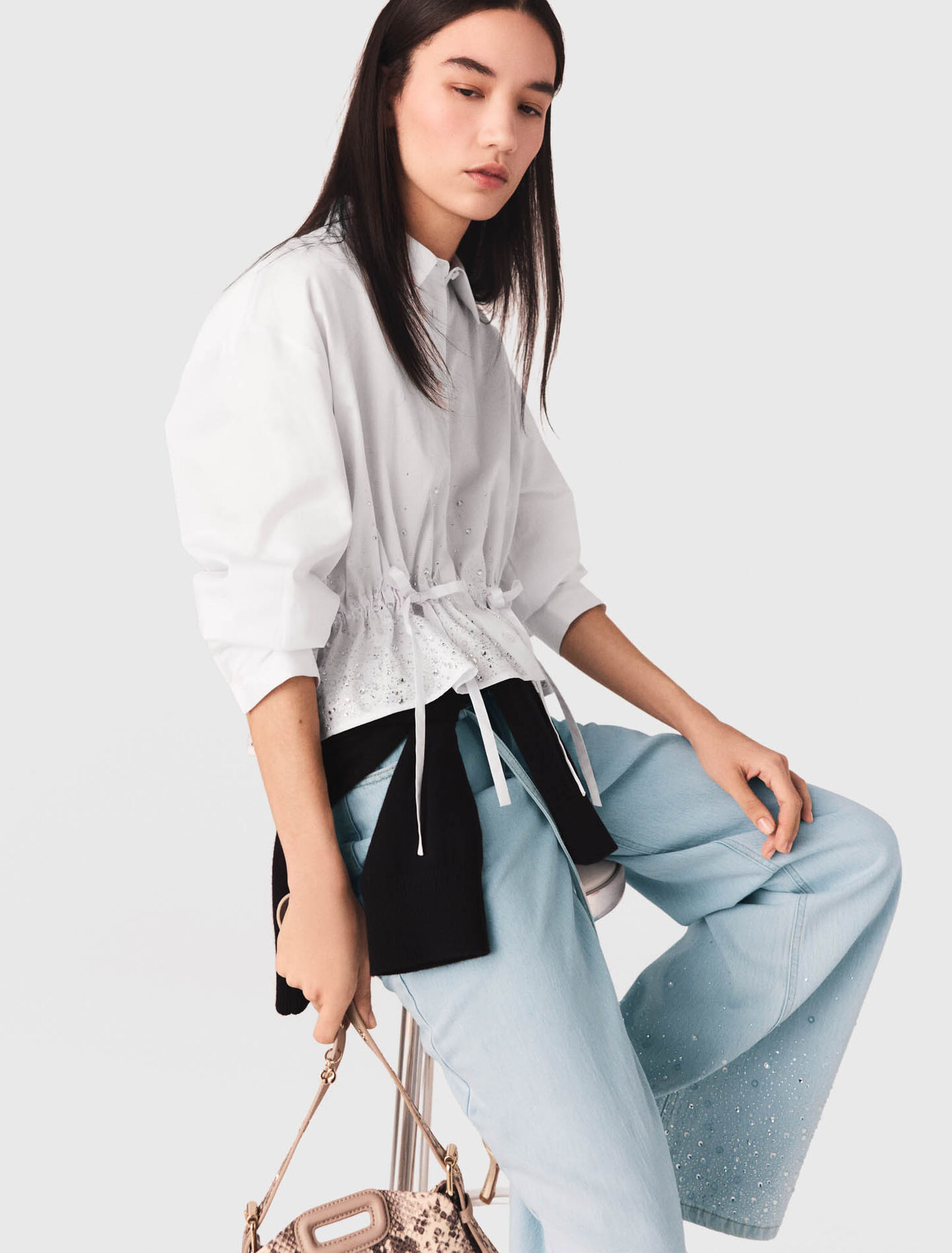 Camisa de algod&oacute;n con strass