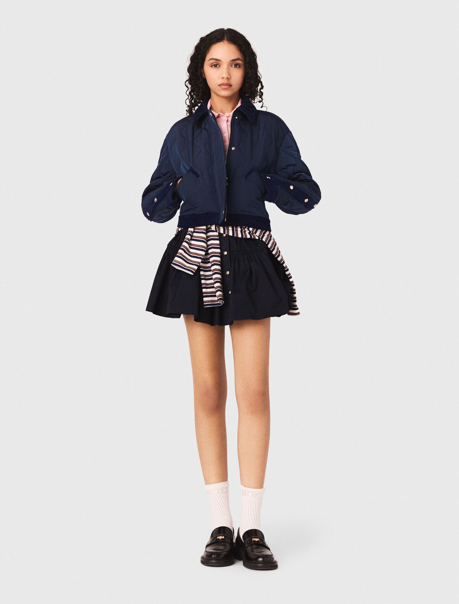 Cazadora acolchada con terciopelo