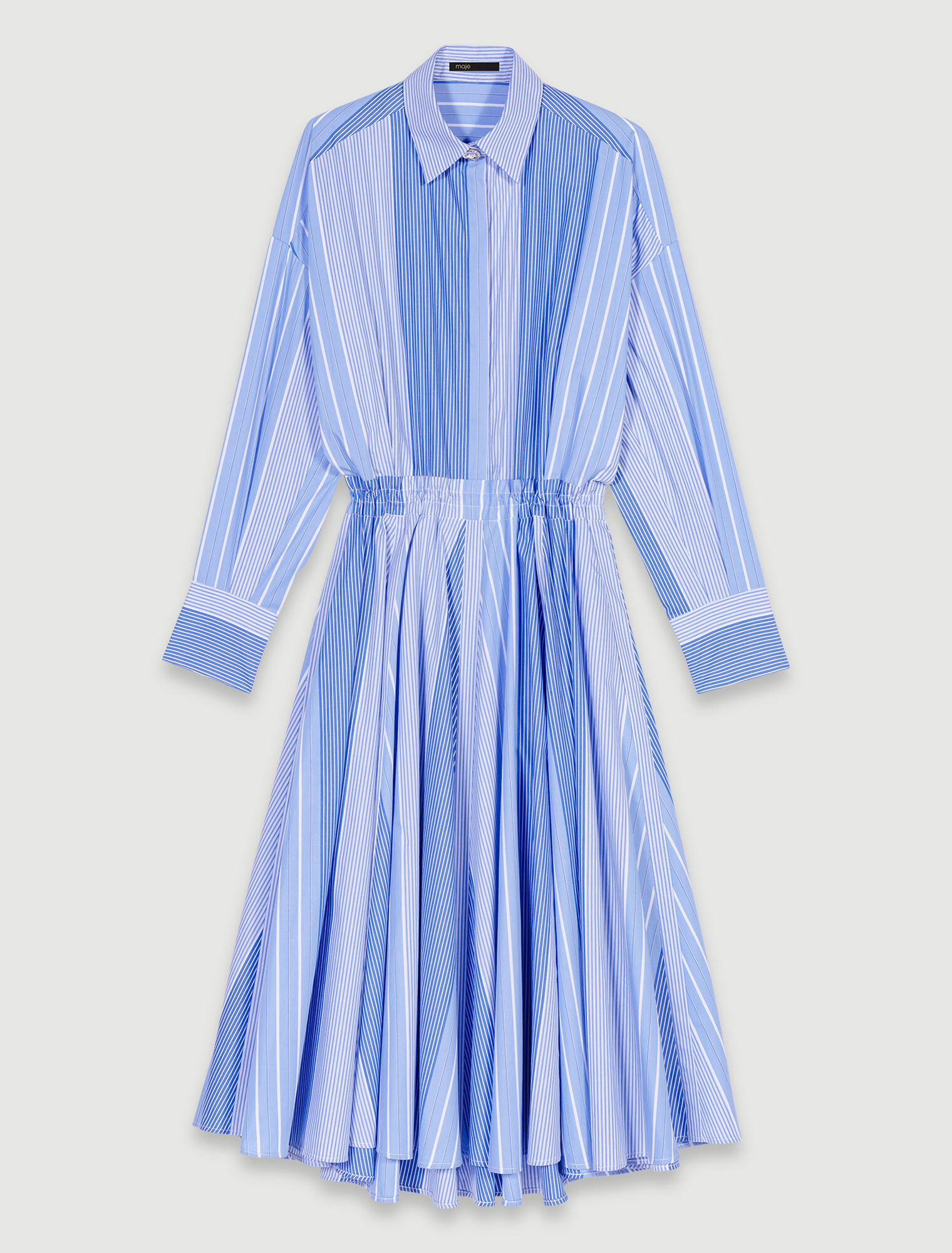 Vestido largo patchwork a rayas 