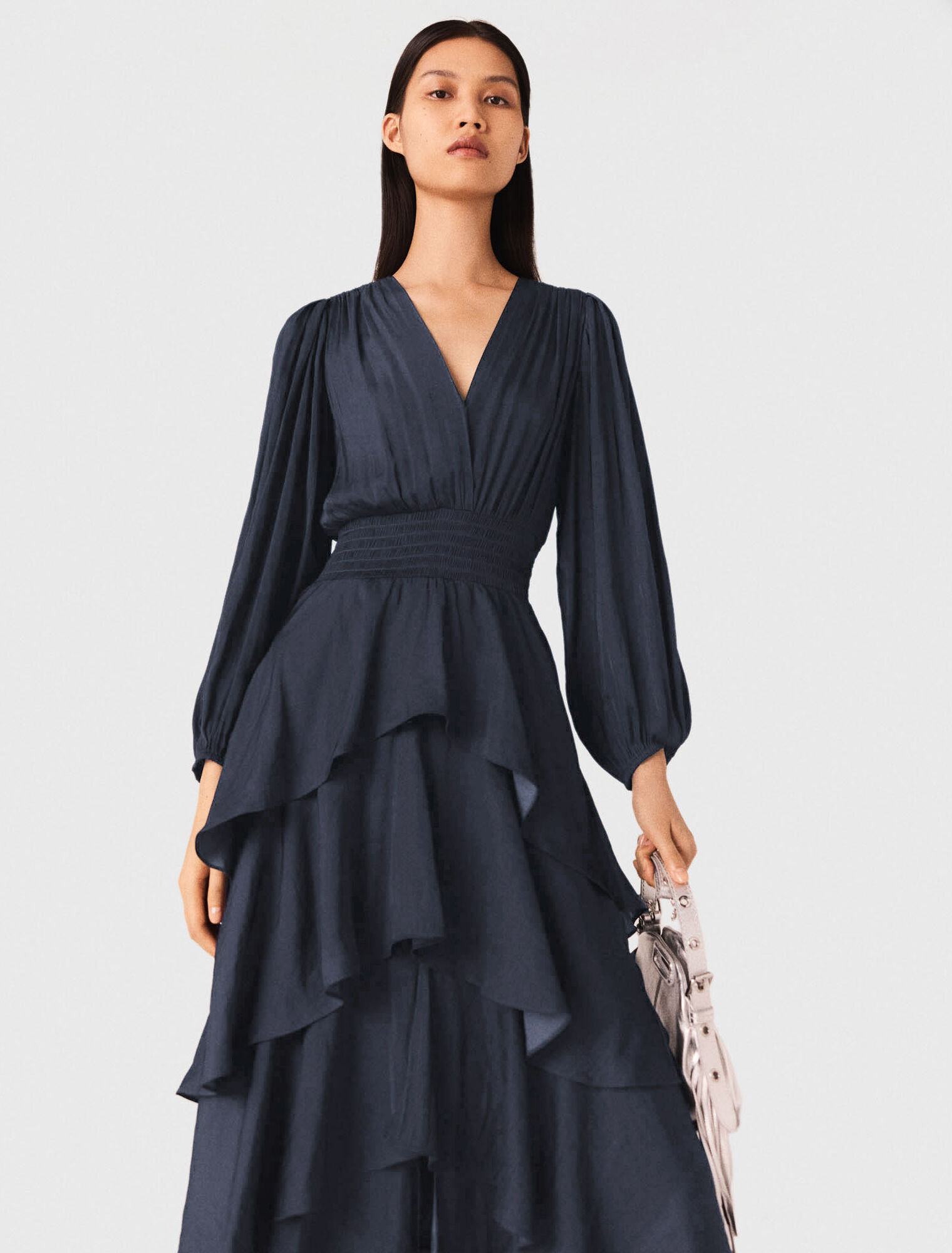 Vestido largo con volantes