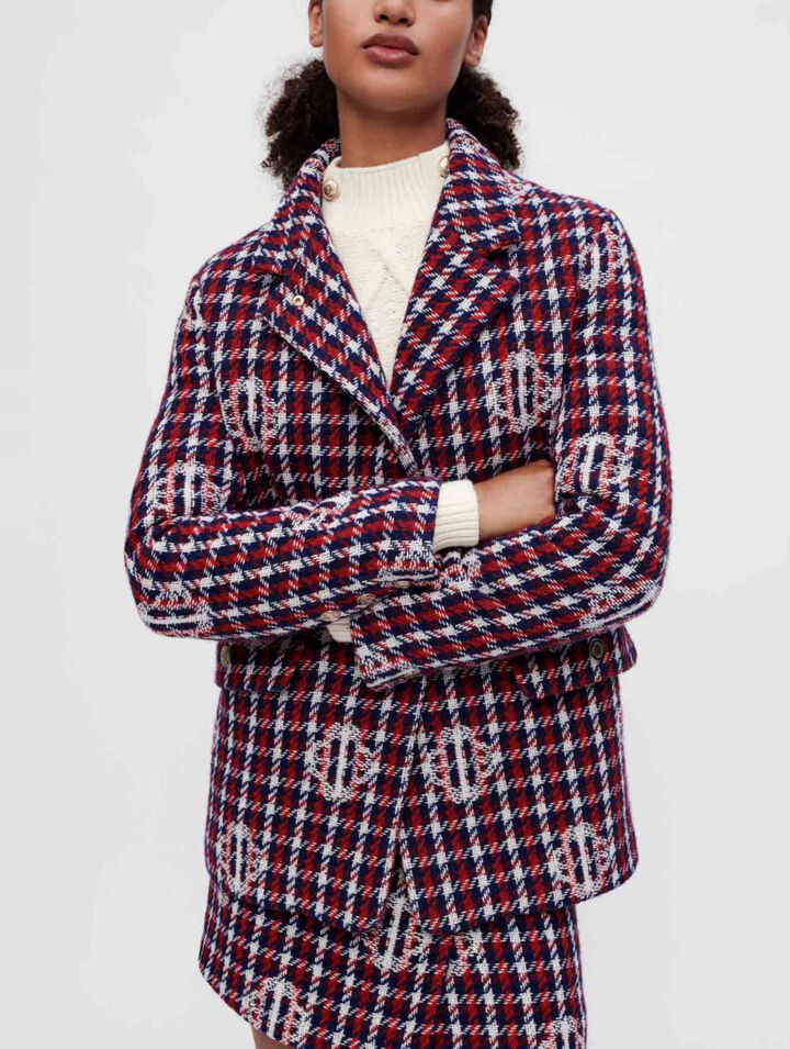 Chaqueta jacquard de cuadros Clover