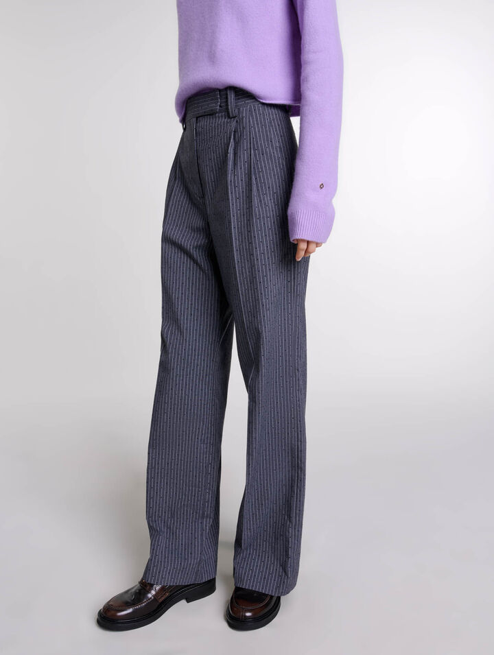 Pantalón de traje con strass