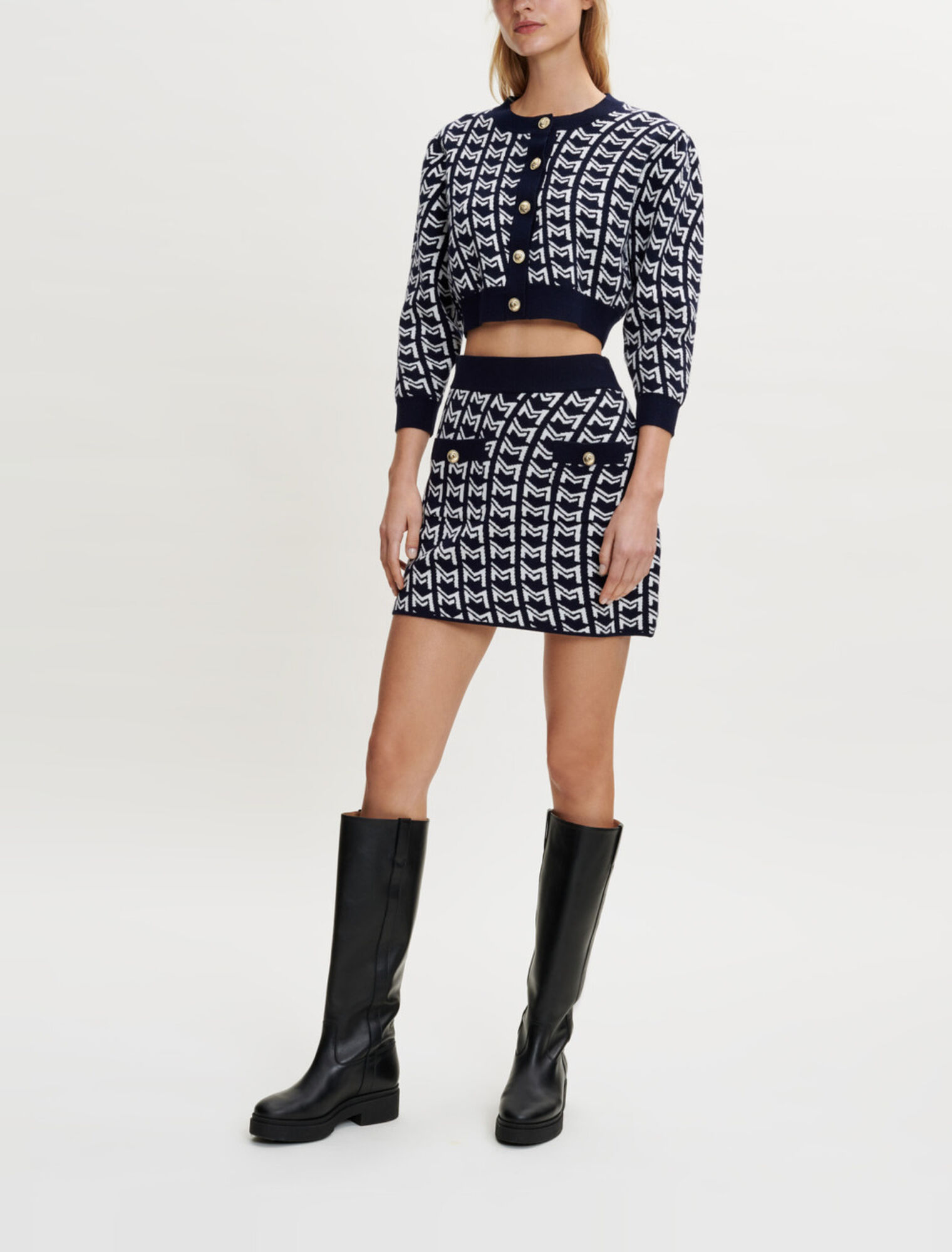 Falda de jacquard con monograma 