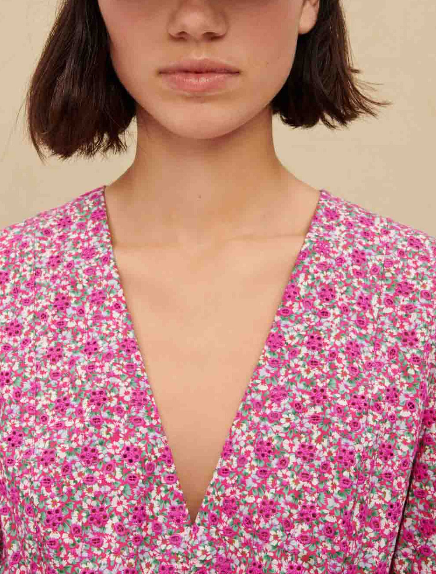 Vestido corto estampado floral