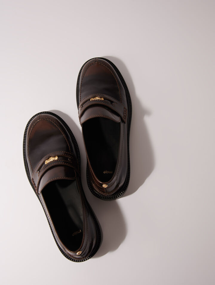 Mocasines de cuero cepillado