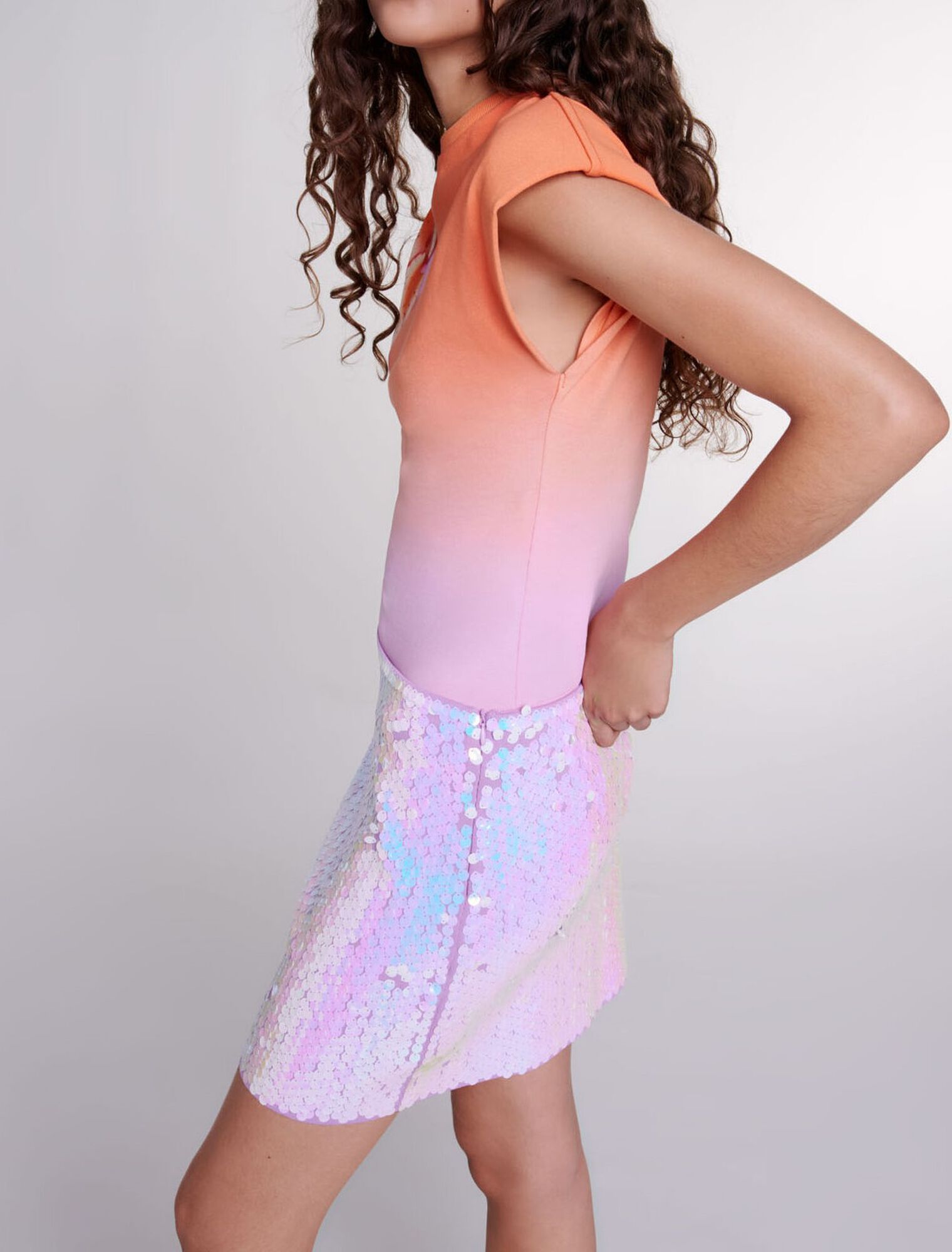 Falda de punto con lentejuelas