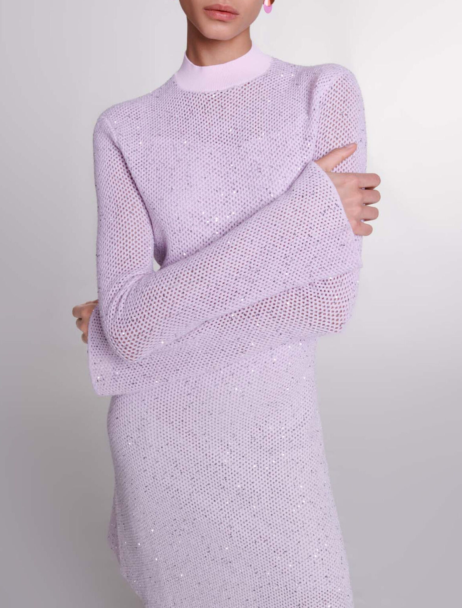 Vestido de punto semitransparente