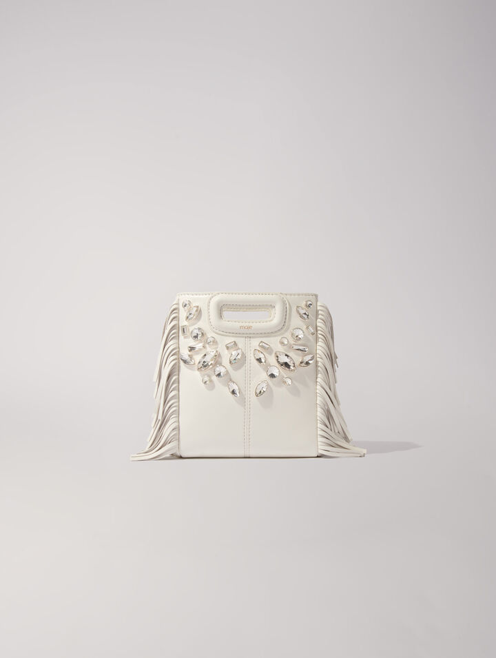 Bolso M mini de cuero con strass