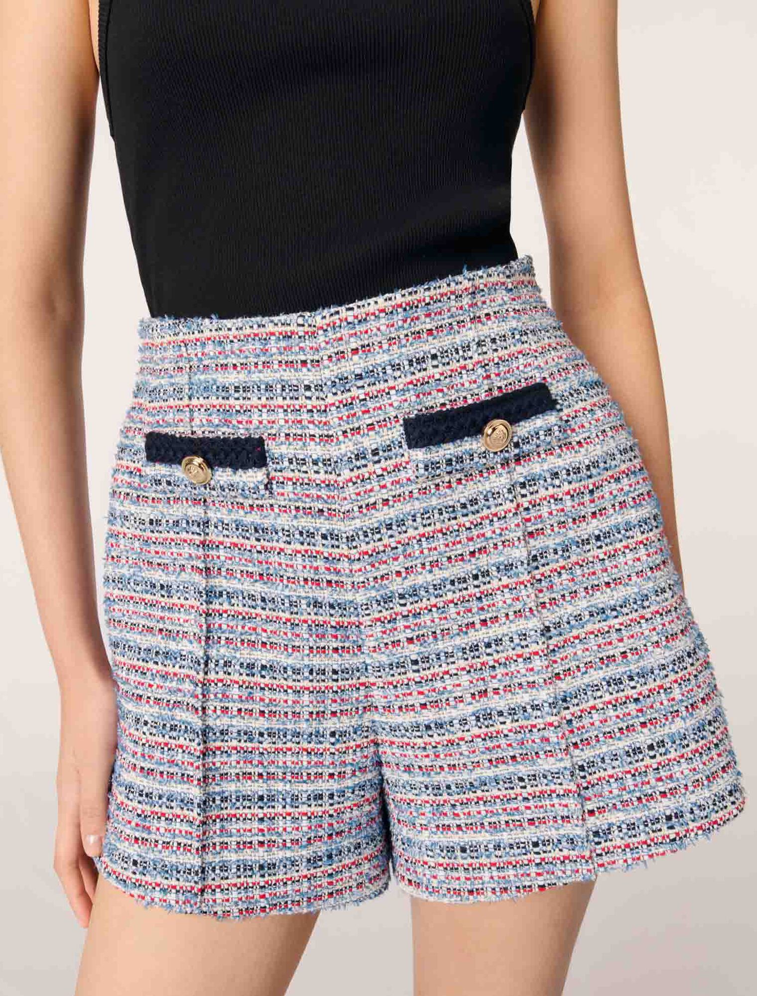 Pantalón corto de tweed