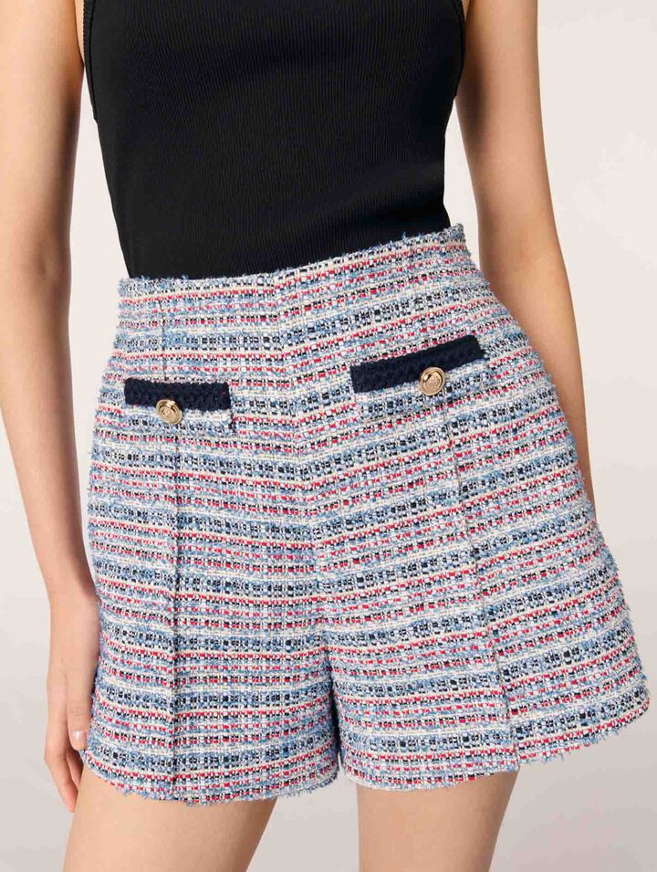Pantalón corto de tweed