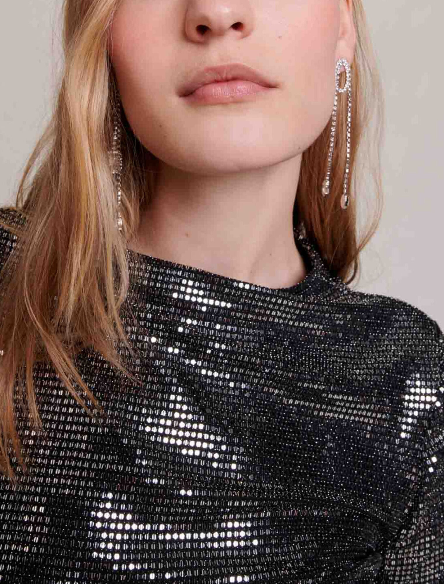 Vestido corto plateado