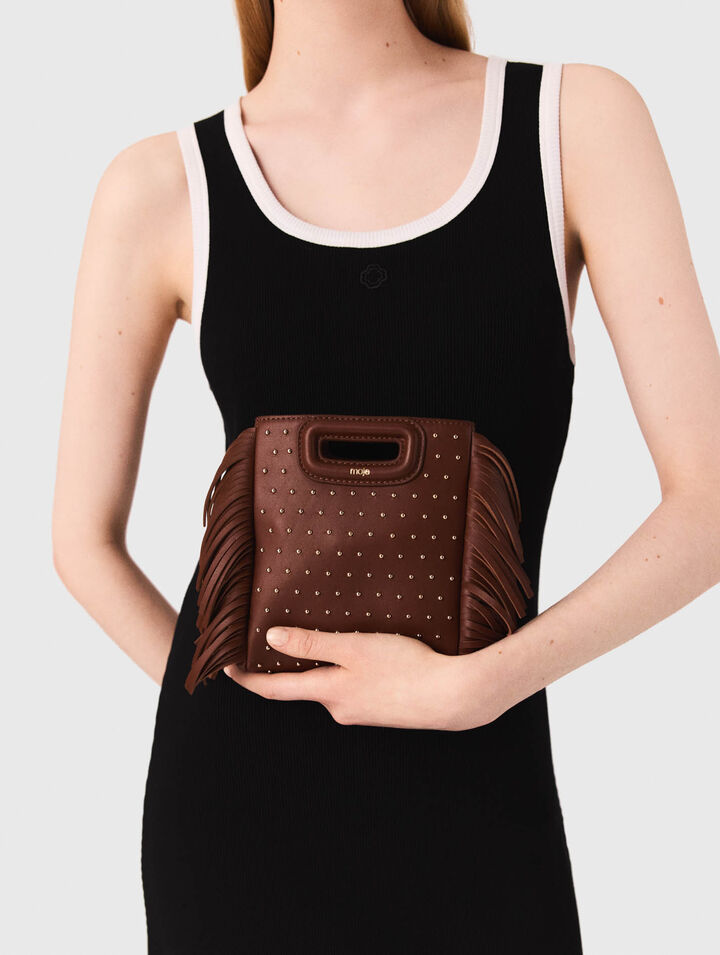 Bolso M mini de cuero y tachuelas