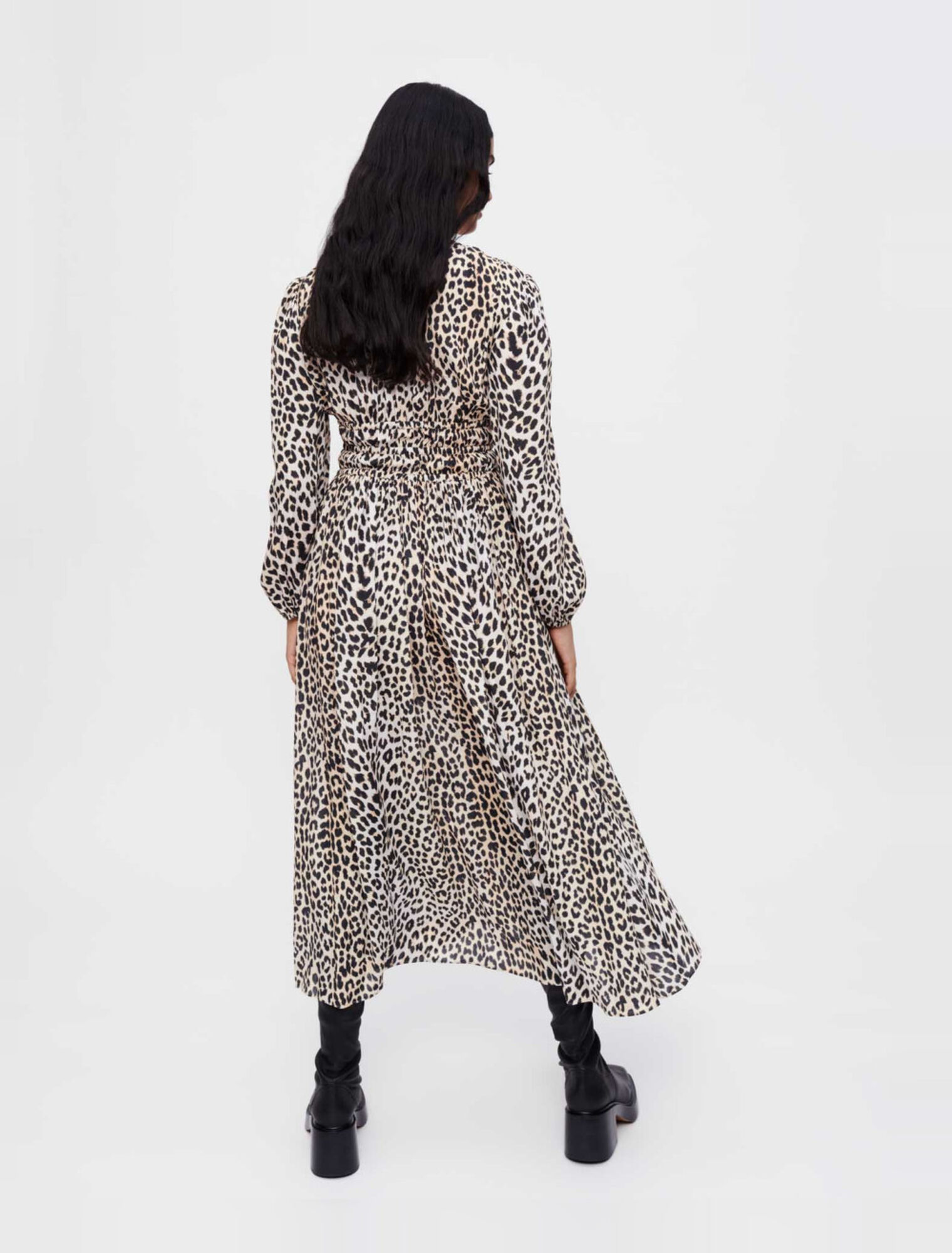 Vestido largo de viscosa con estampado