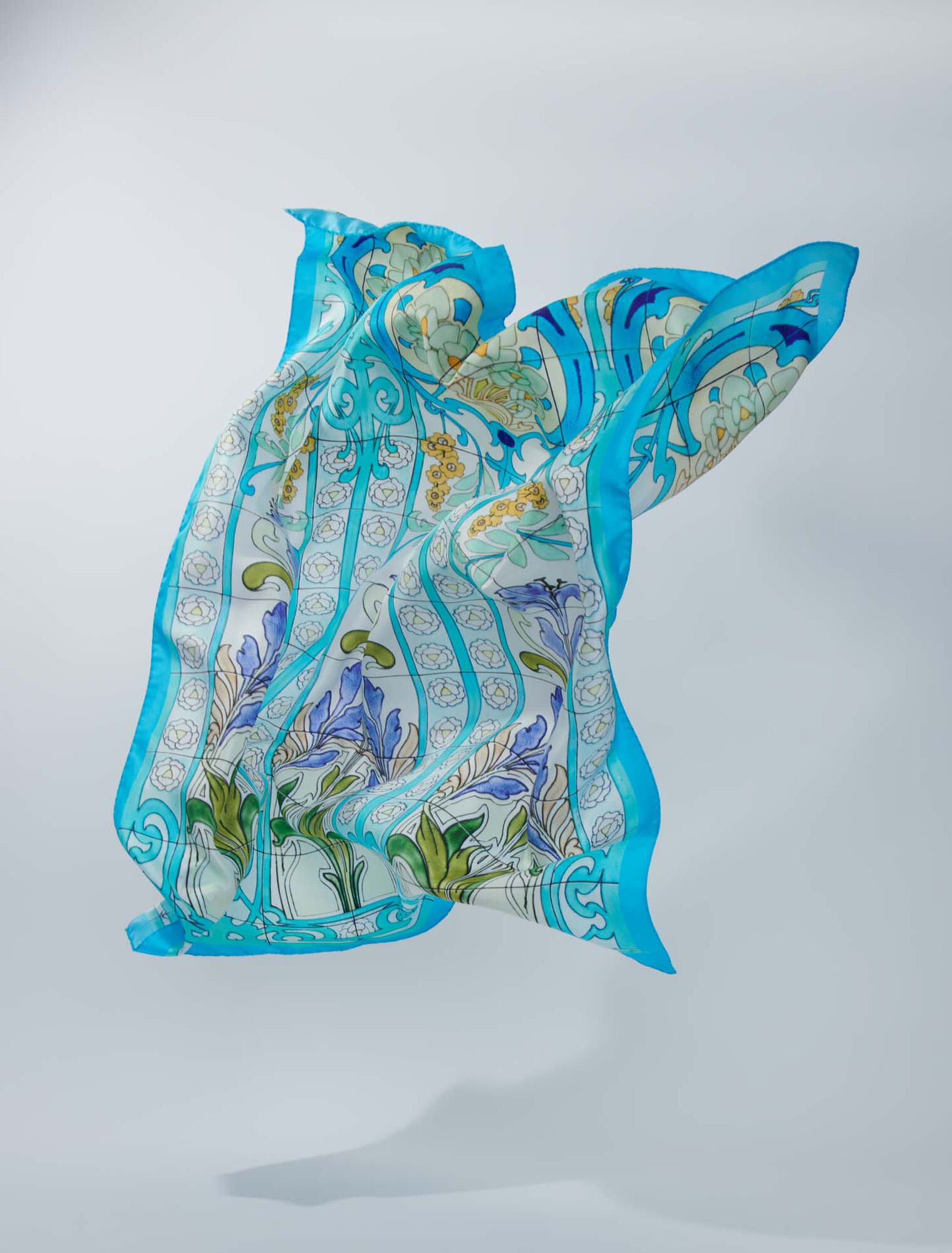 Pañuelo de seda estampado Mozaïque