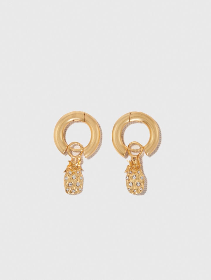 Aros mini piña de strass