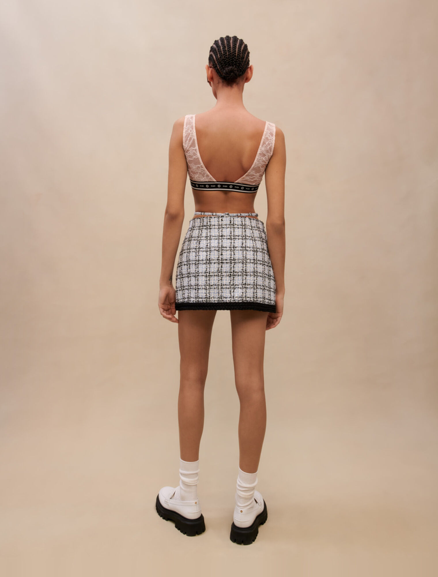 Falda de tweed a cuadros