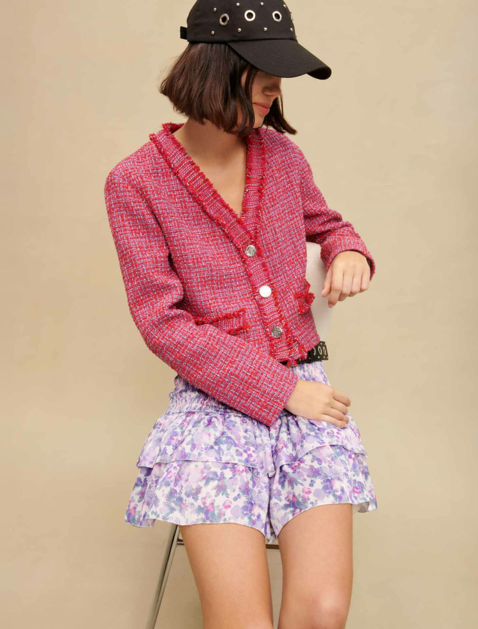 Falda con estampado floral