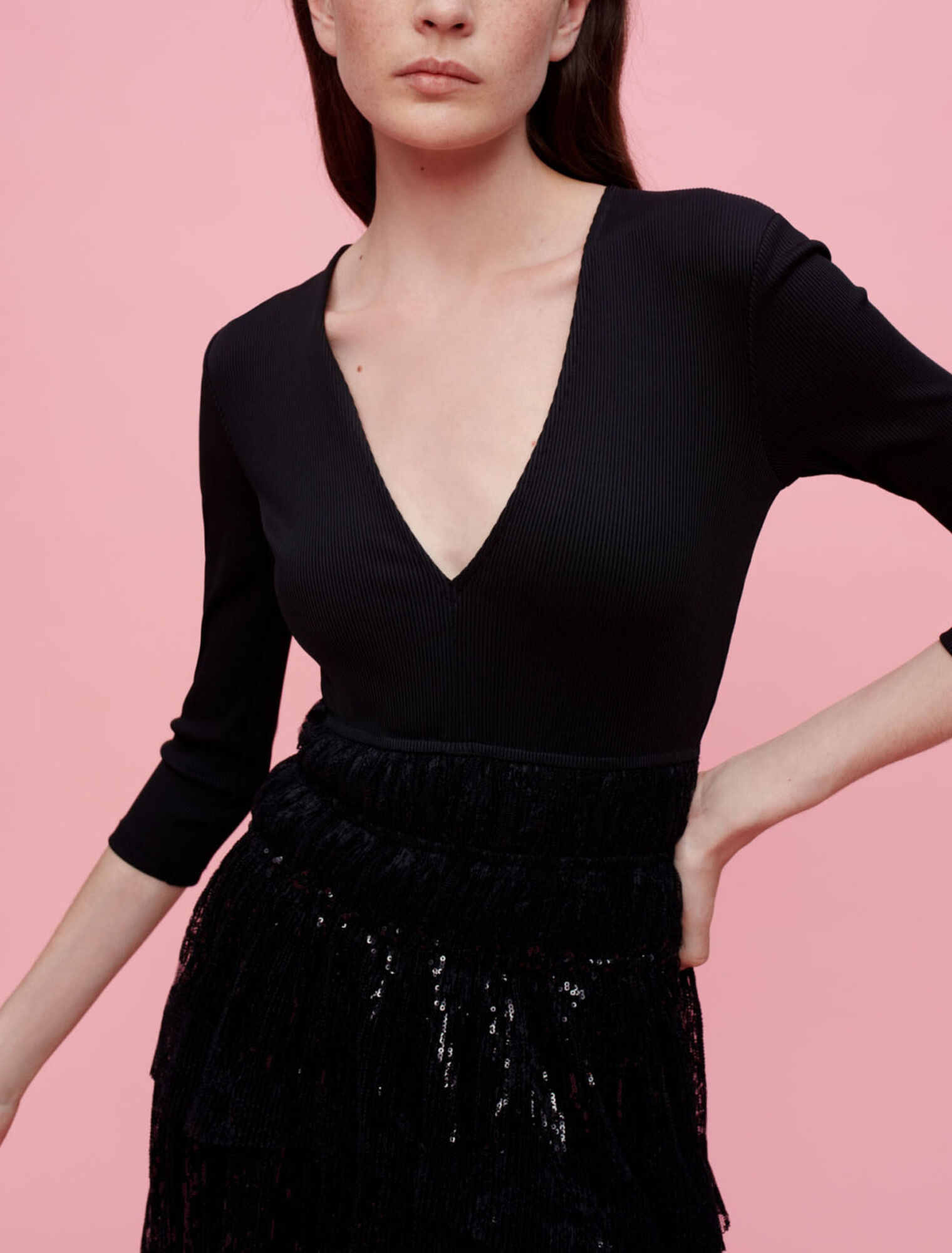 Vestido de encaje de lentejuelas