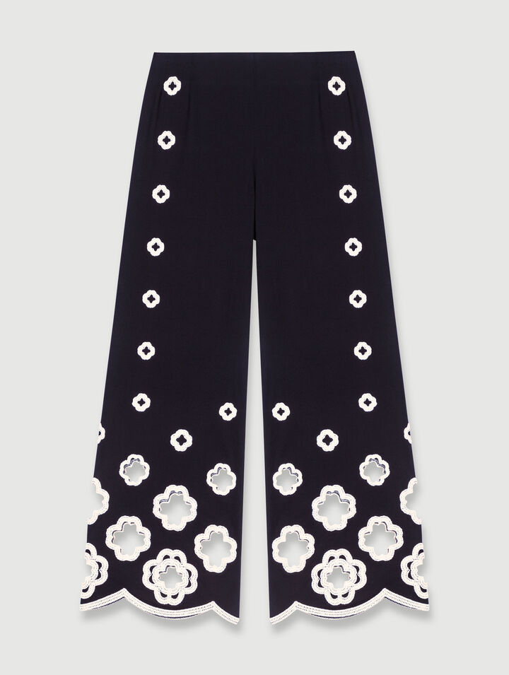 Pantalón ancho de ganchillo