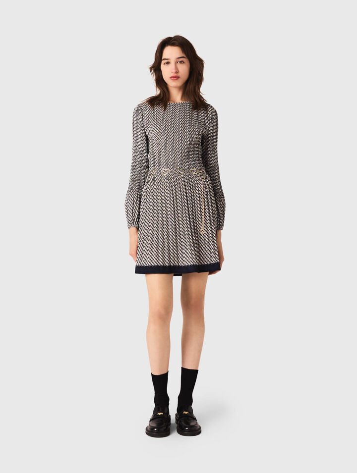 Vestido plisado estampado