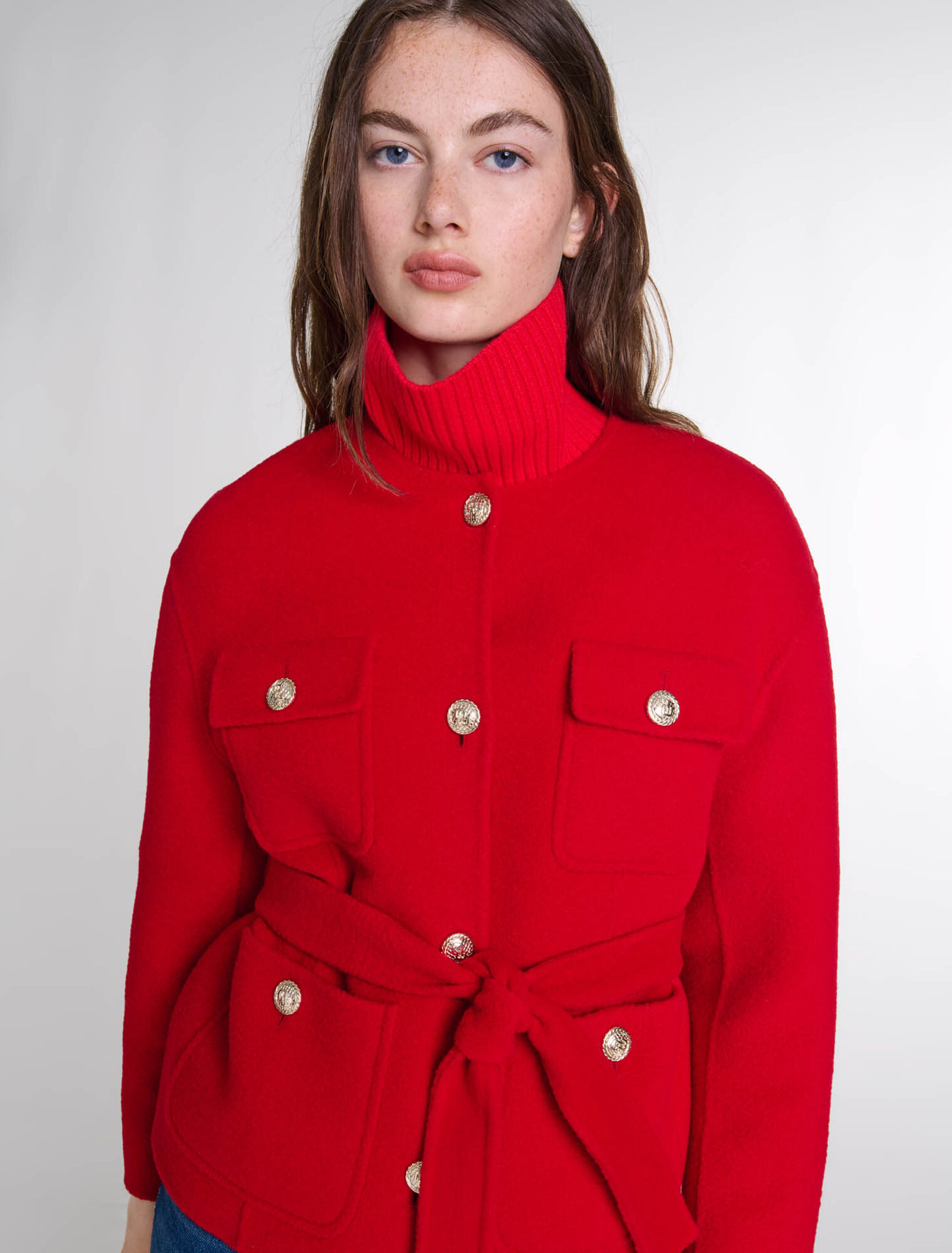 Chaqueta reversible con cinturón