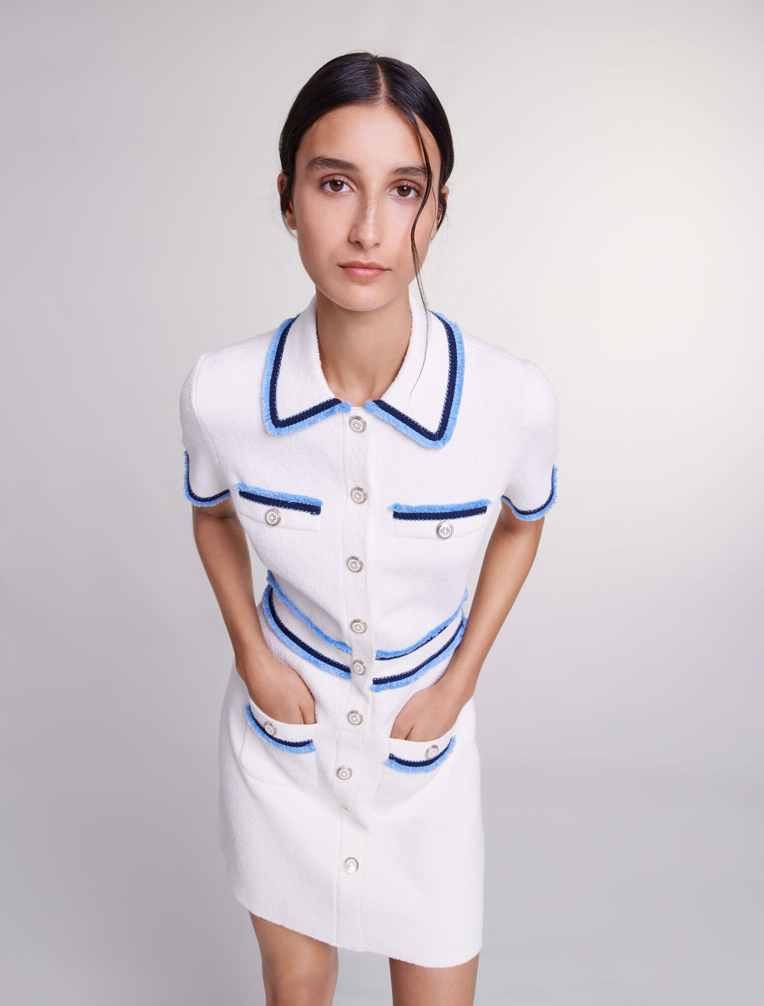 Vestido corto de rizo