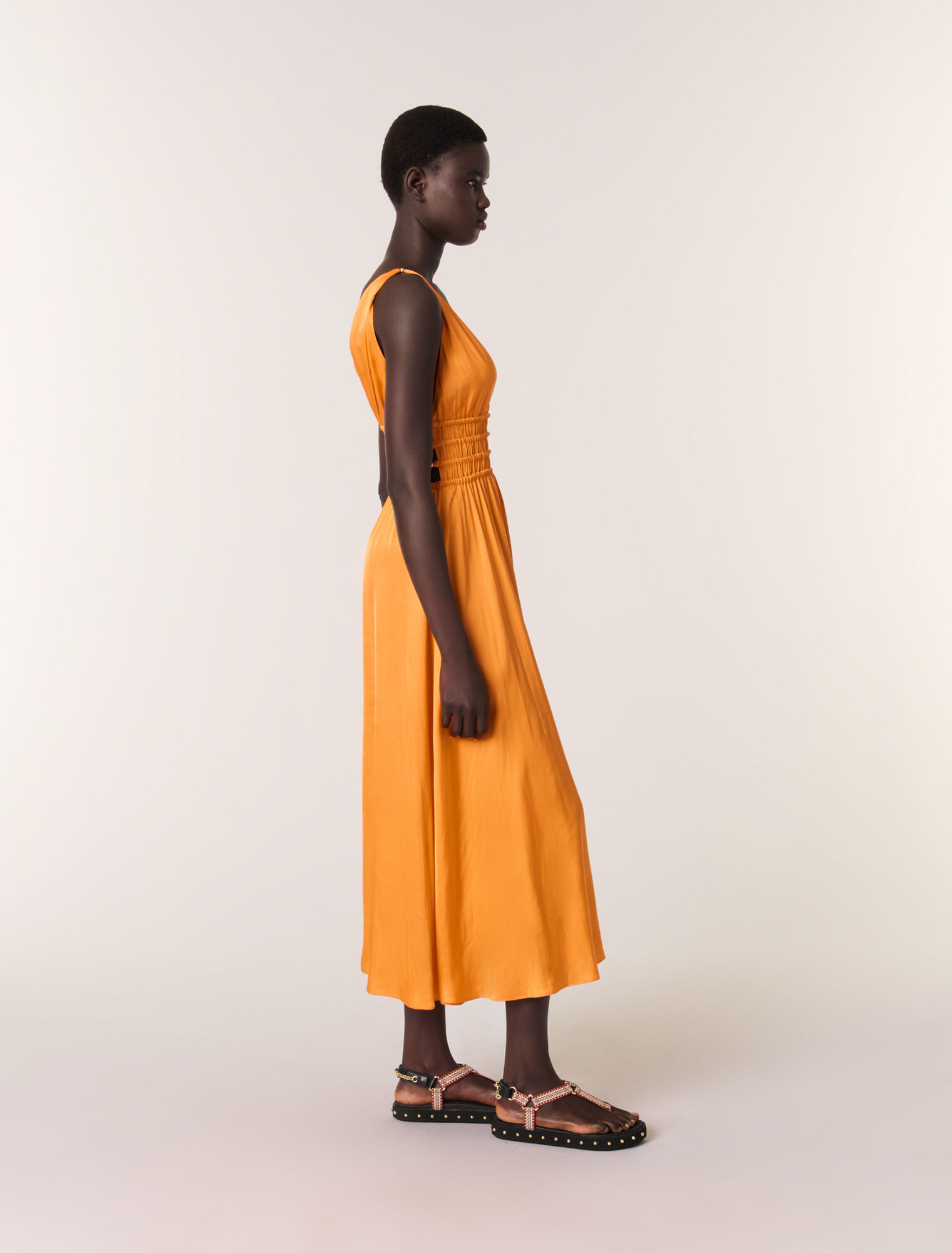 Vestido largo de rasete