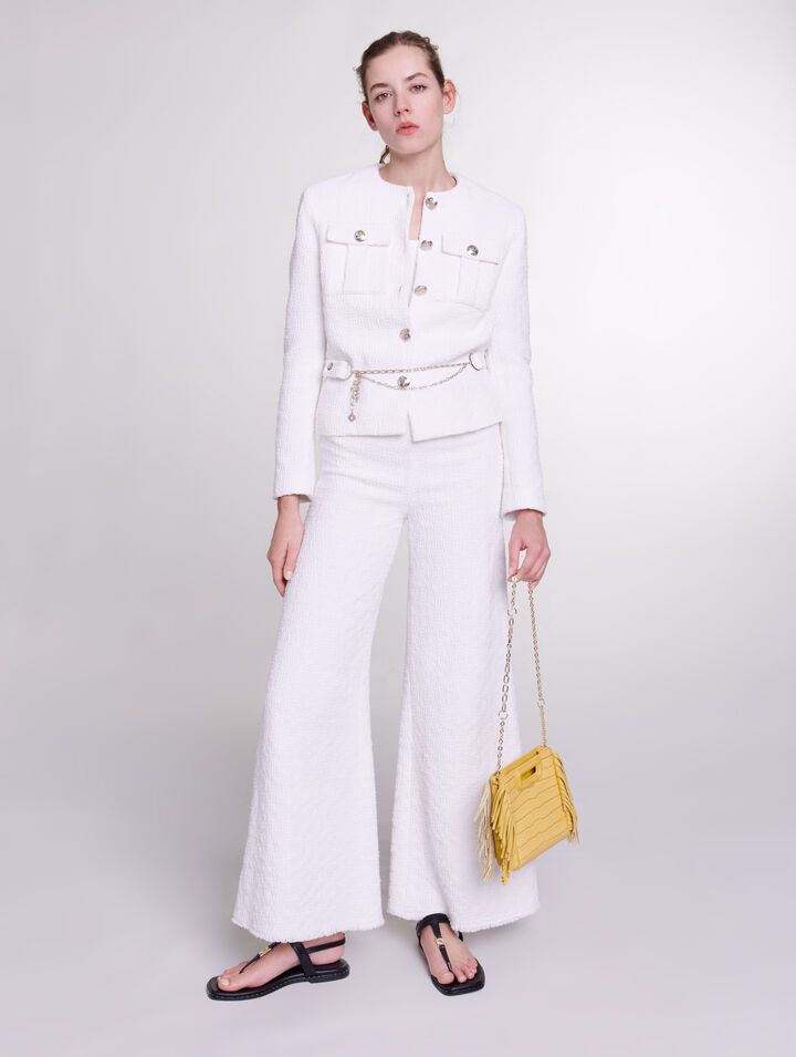 Pantalón ancho de tweed