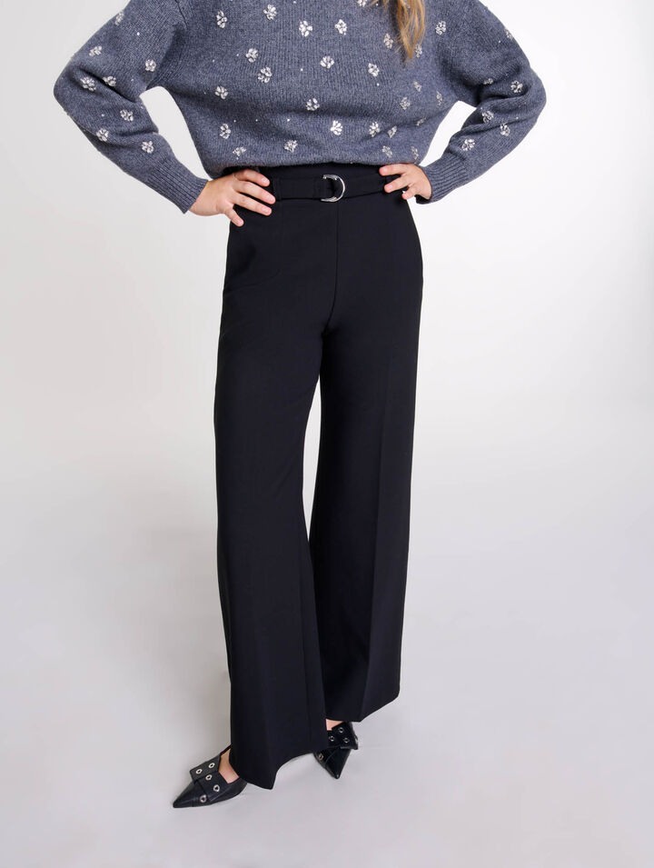 Pantalón ancho con cinturón