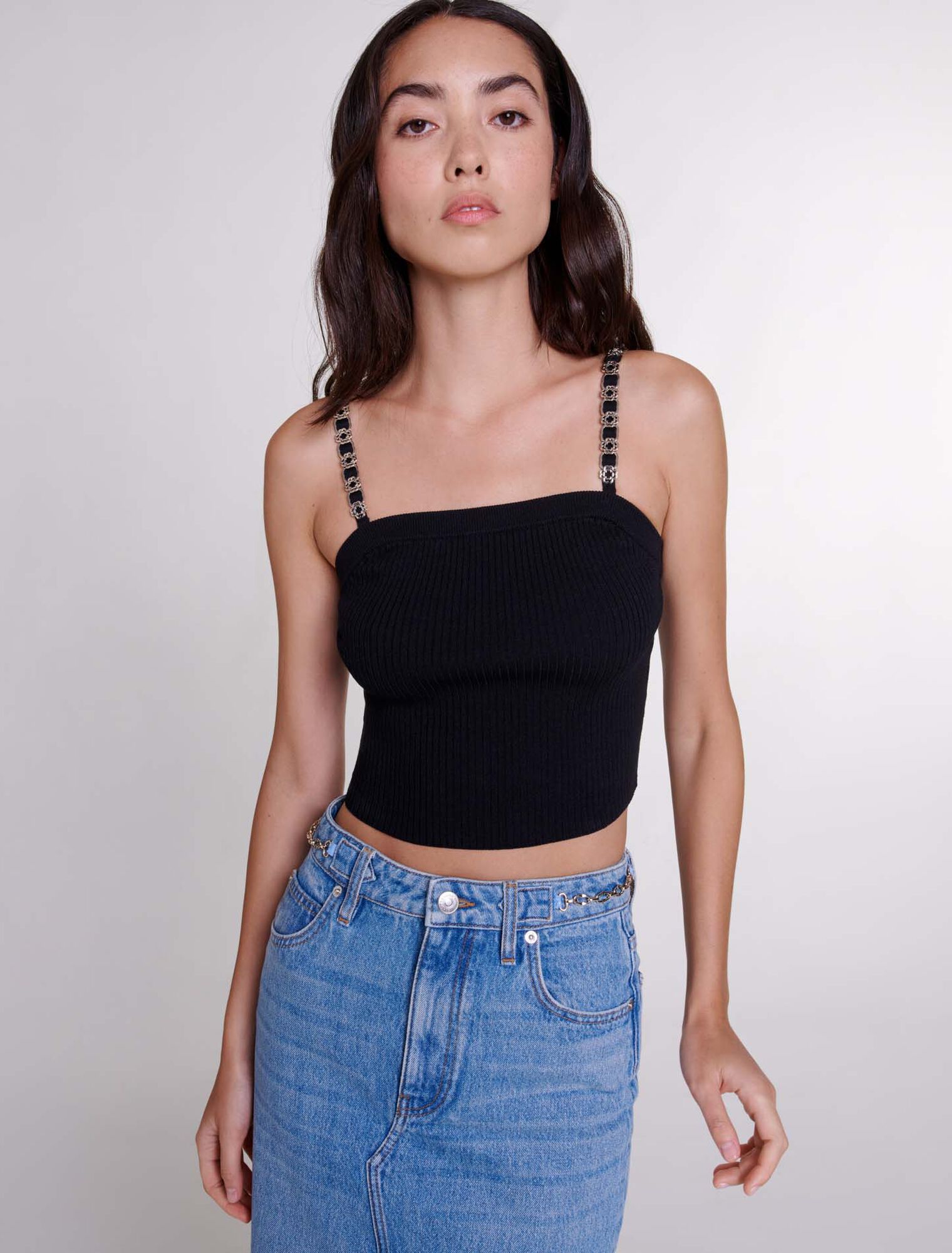 Top corto con tirantes desmontables