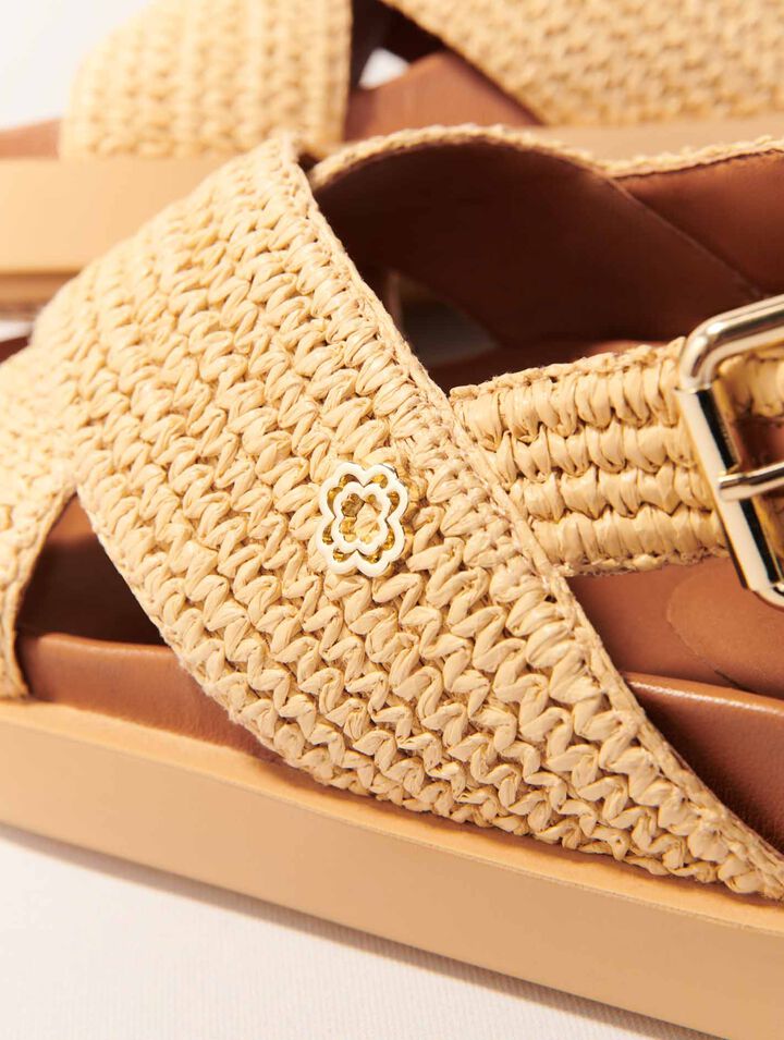 Sandalias planas efecto rafia