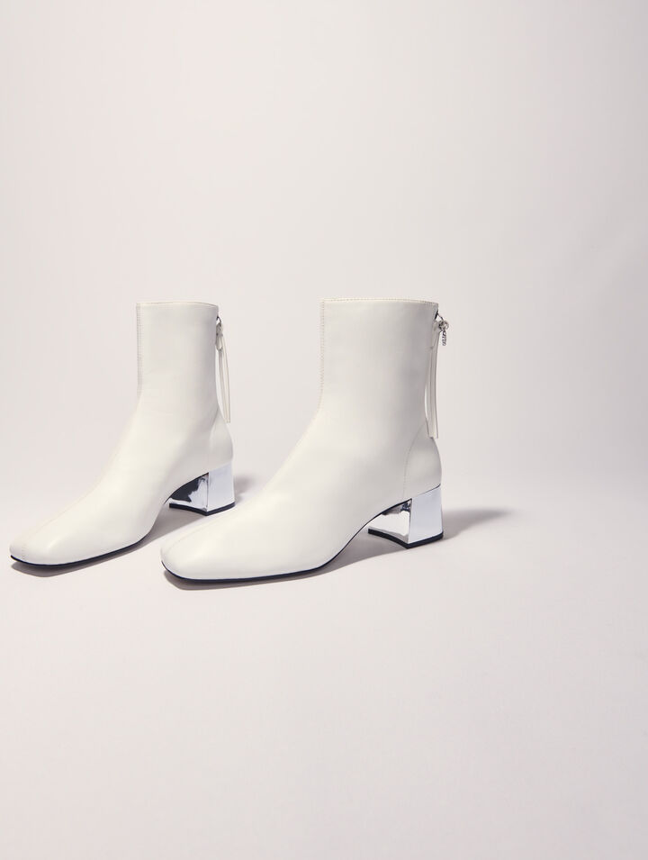 Botines de piel con punta cuadrada