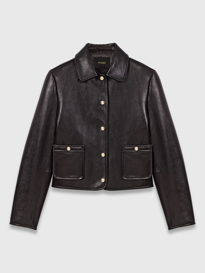 Chaqueta corta de piel