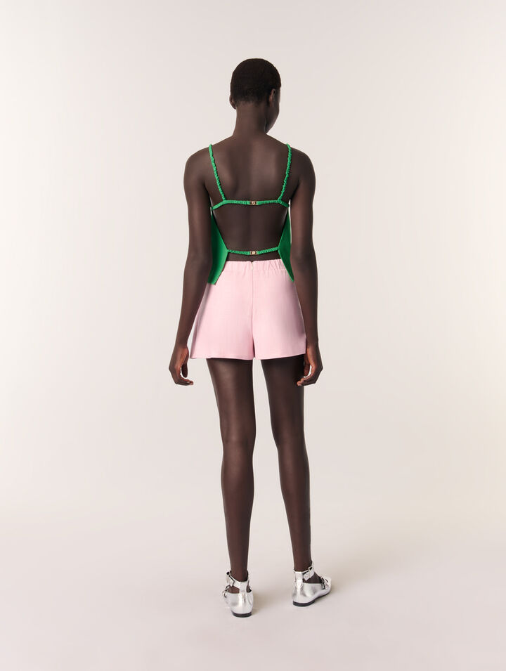 Pantalón corto de traje trampantojo