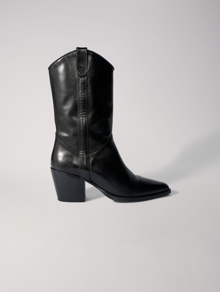 Botas de piel con tacón