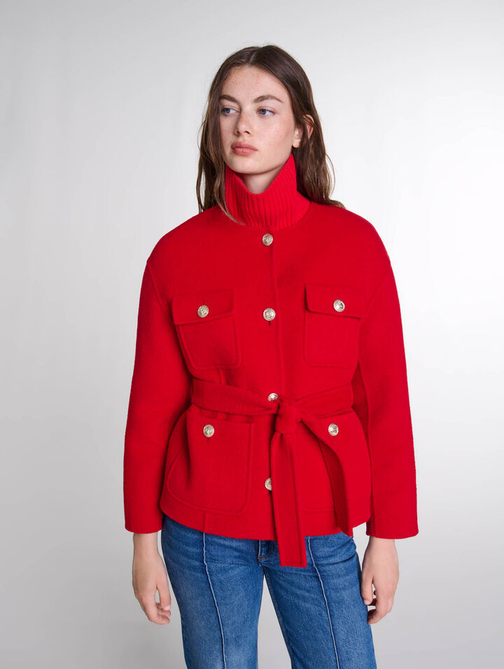 Chaqueta reversible con cinturón