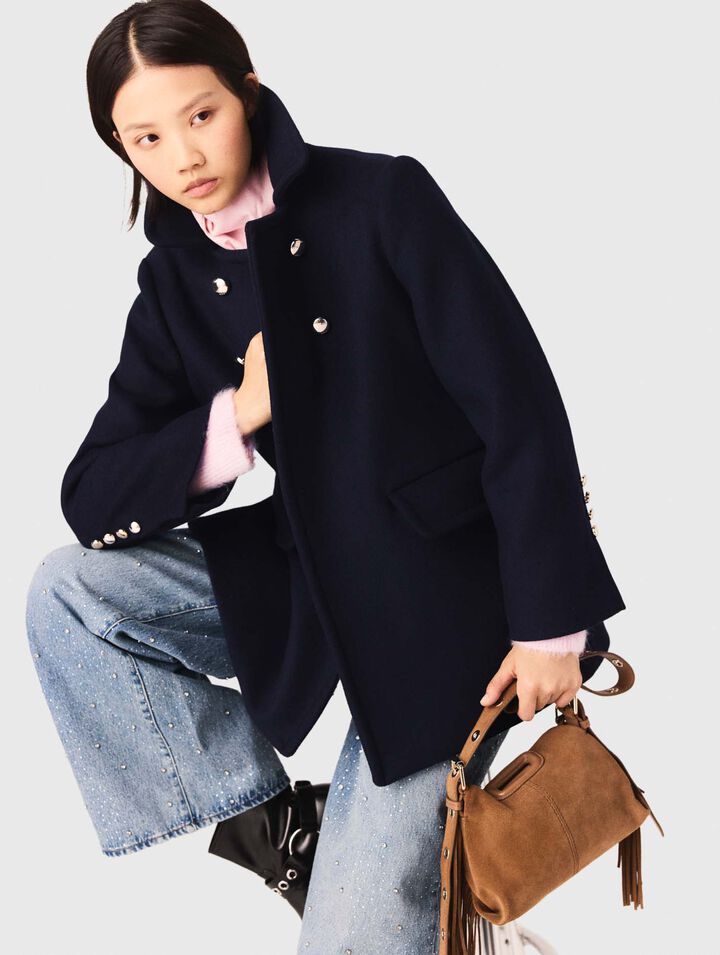 Abrigo de mezcla de lana