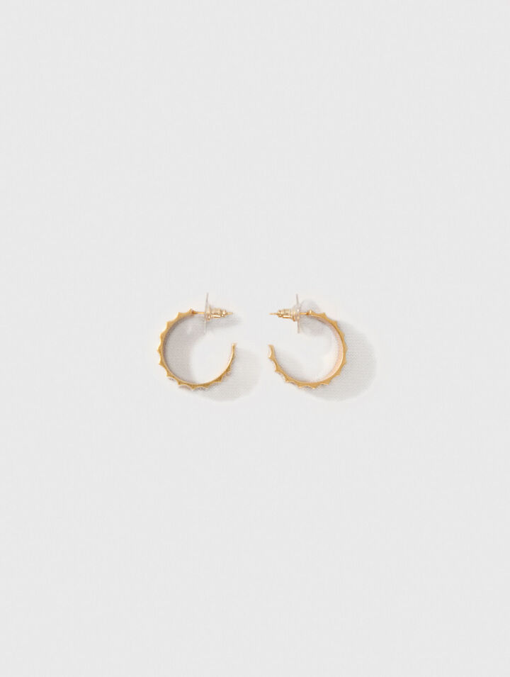 Pendientes de aro mini de metal c&oacute;nico