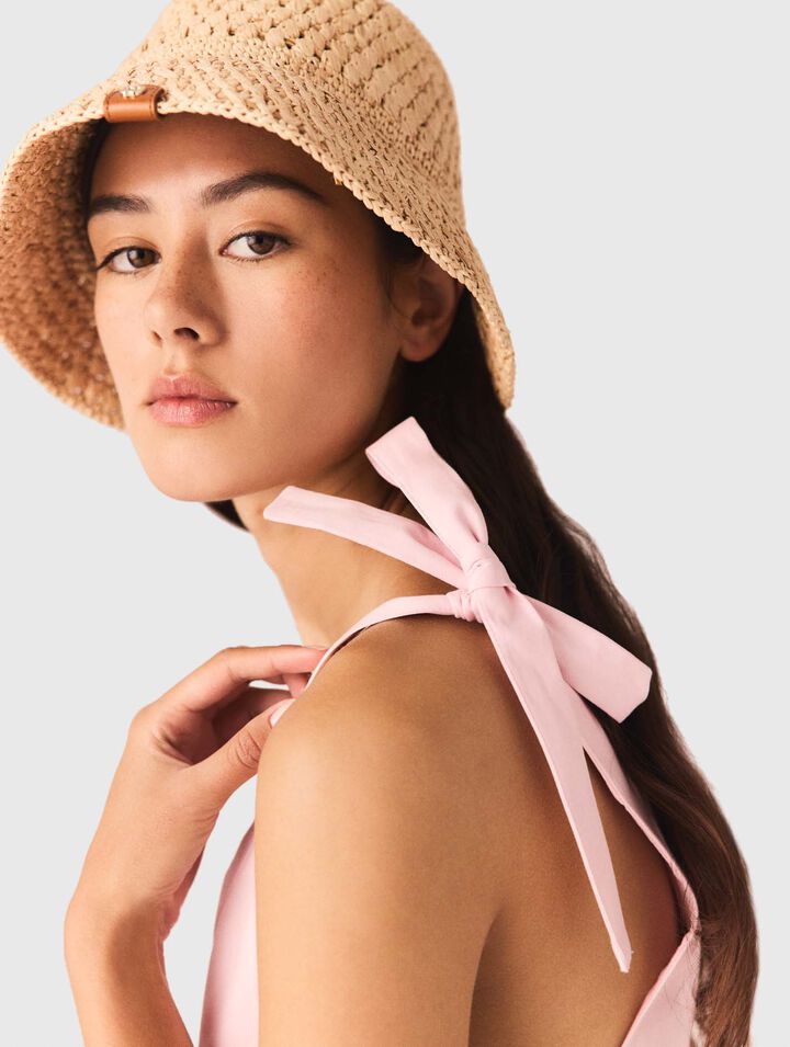 Vestido corto acampanado de algod&oacute;n