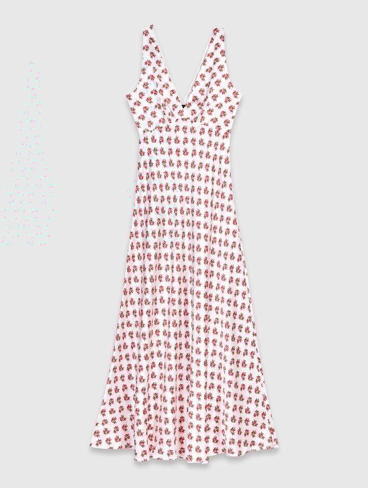 Vestido estampado de seda