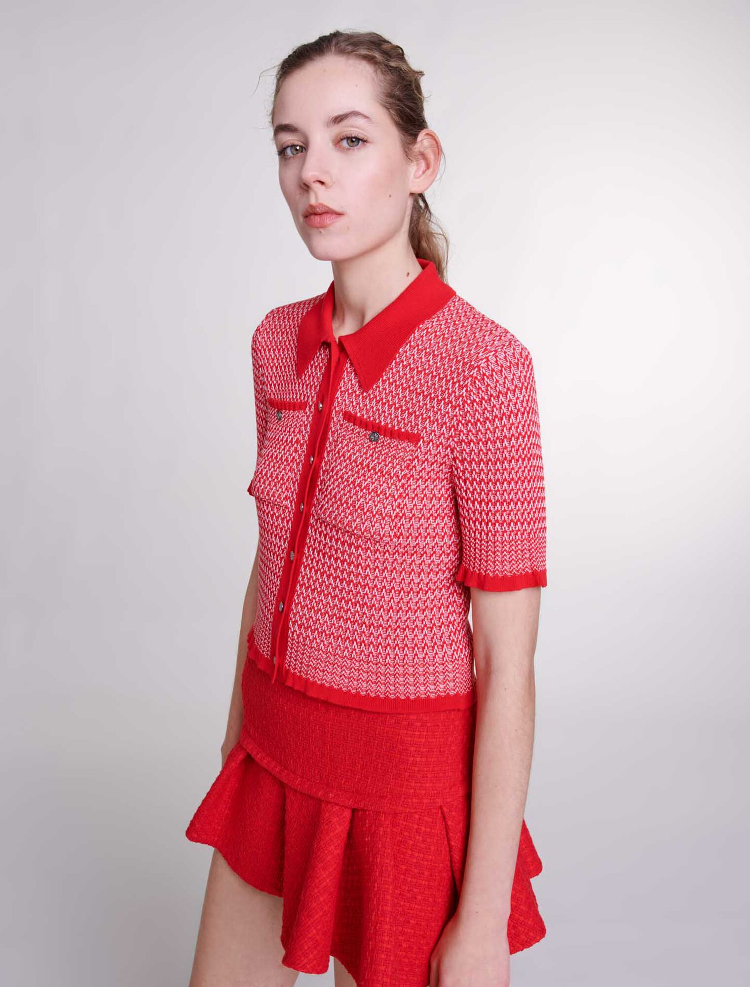Minifalda en tweed asimétrica