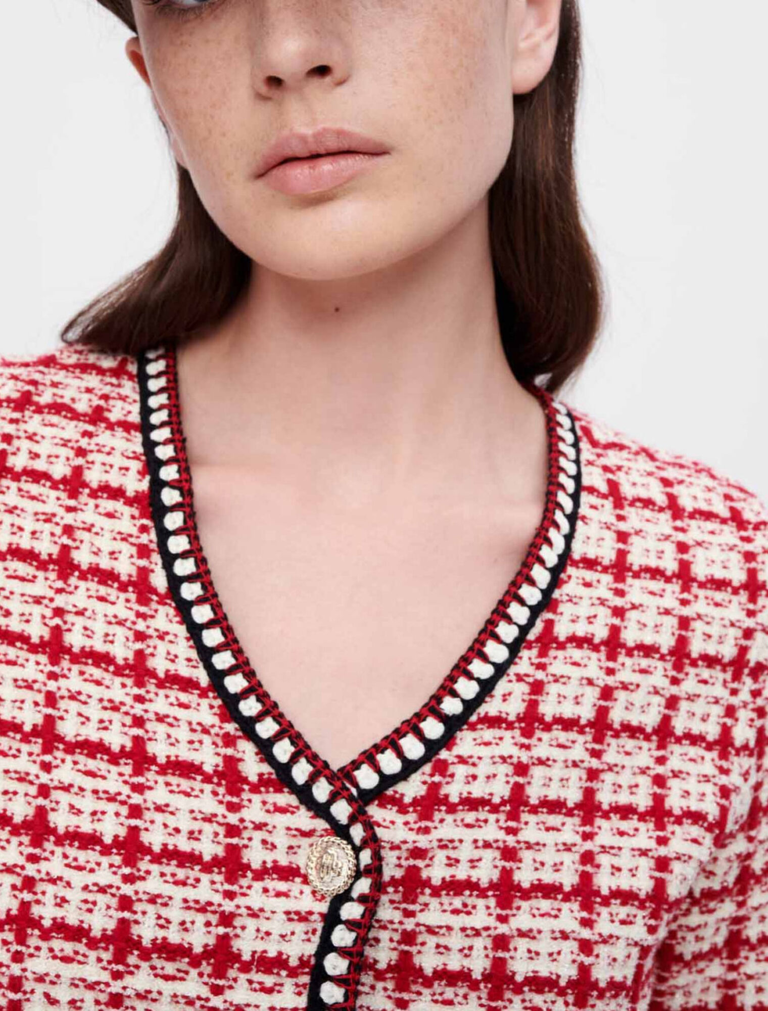 Vestido de punto estilo tweed de cuadros