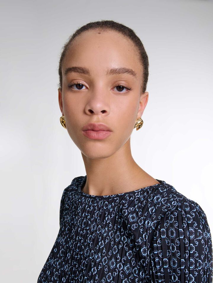 Vestido corto con estampado Clover