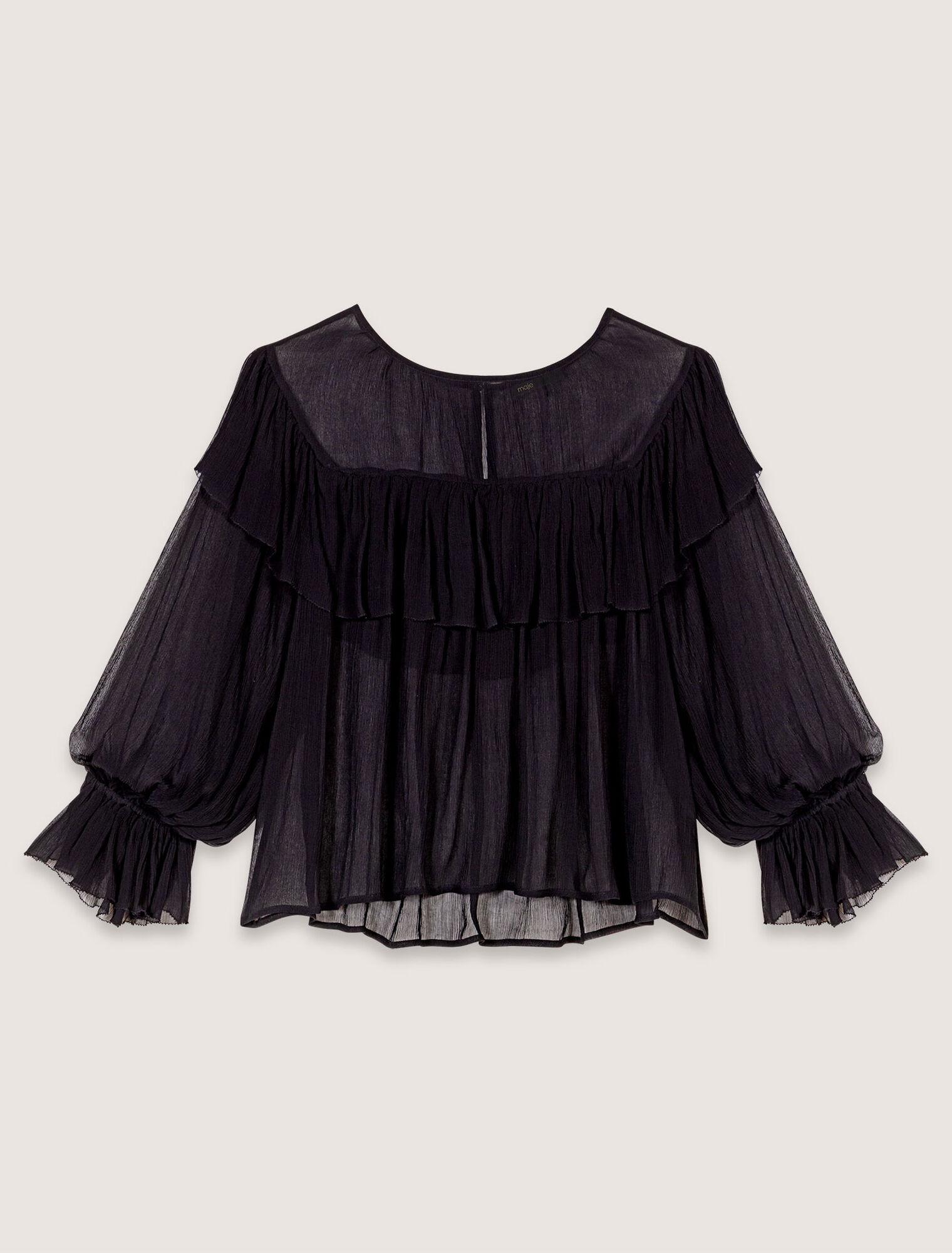 Top de muselina con volantes