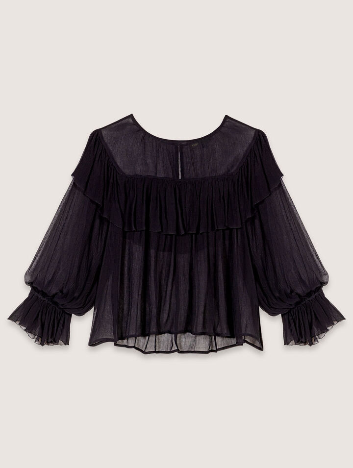 Top de muselina con volantes