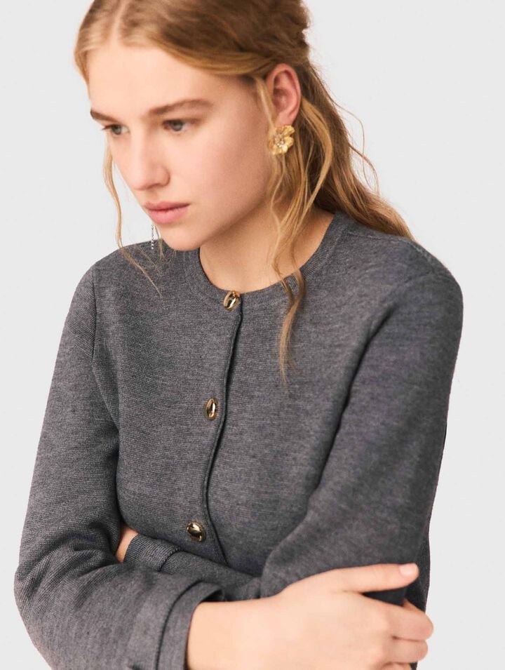 C&aacute;rdigan con cuello rayado amovible