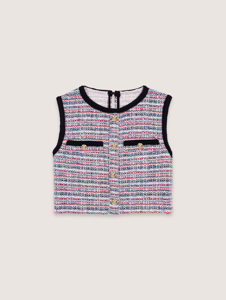 Vestido corto 2 en 1 de tweed