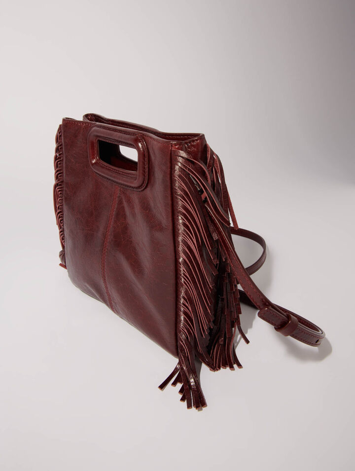 Bolso M de cuero agrietado