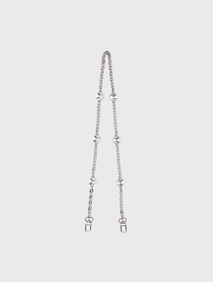 Bandolera de cadena corta con strass