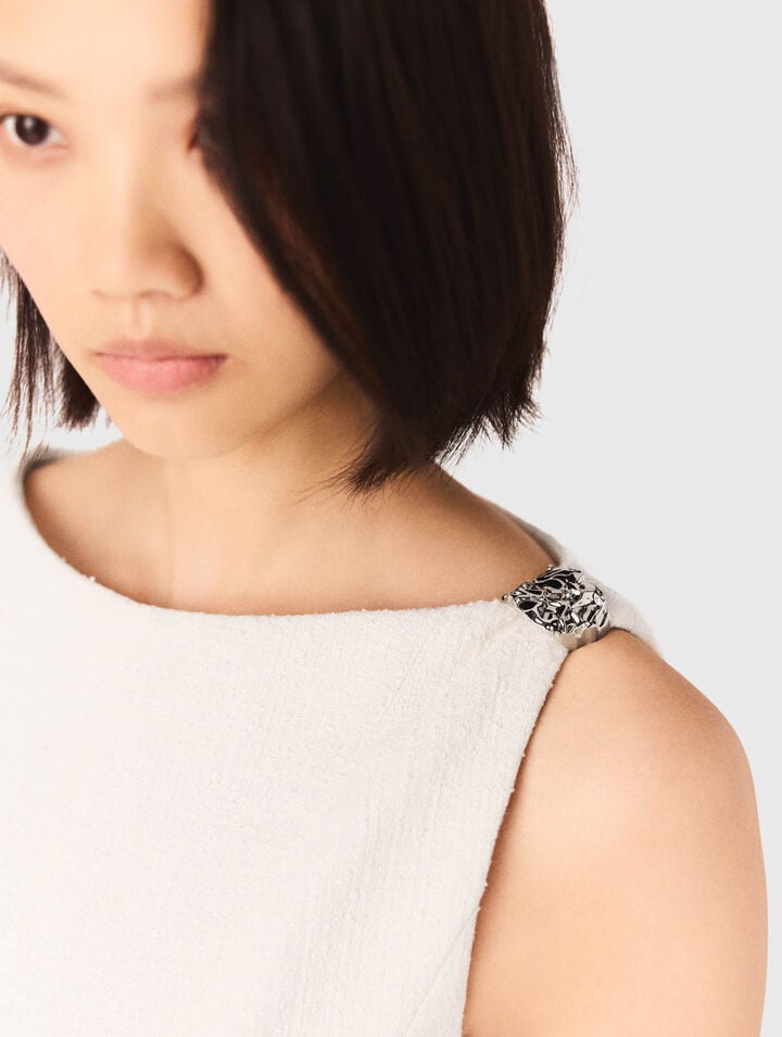 Vestido corto acampanado de tweed